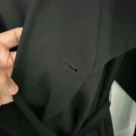 Lane Bryant Black Long  Slimming Fitted Coat With Pockets - Picture 8 of 12